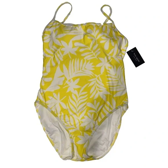 Kate‎ Spade New York | NWT Yellow White Floral One Piece Swimsuit | Size XL