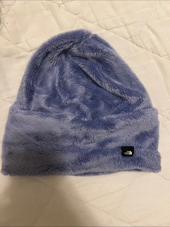 The North Face Plush Fuzzy Beanie in Periwinkle