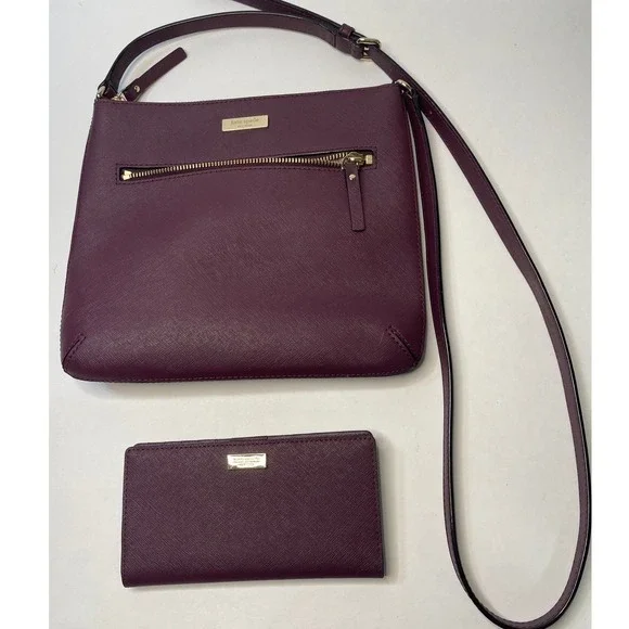 Kate Spade Laurel Way Rima Crossbody bag and wallet  in plum Excellent Condition