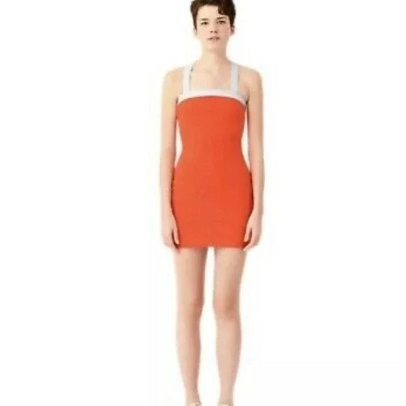 Kate Spade Saturday Orange Retro‎ Bodycon Mini Dress M