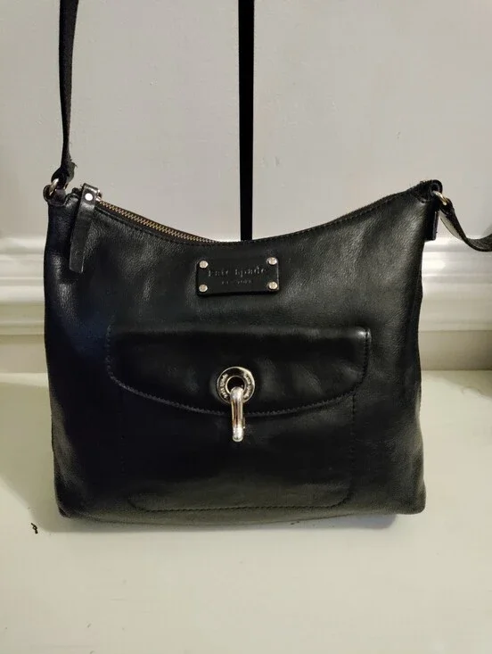 Kate Spade New York Black Leather Crossbody Shoulder Bag