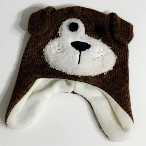 Toddler Brown Dog Animal Ear Flap winter Hat o/s kids