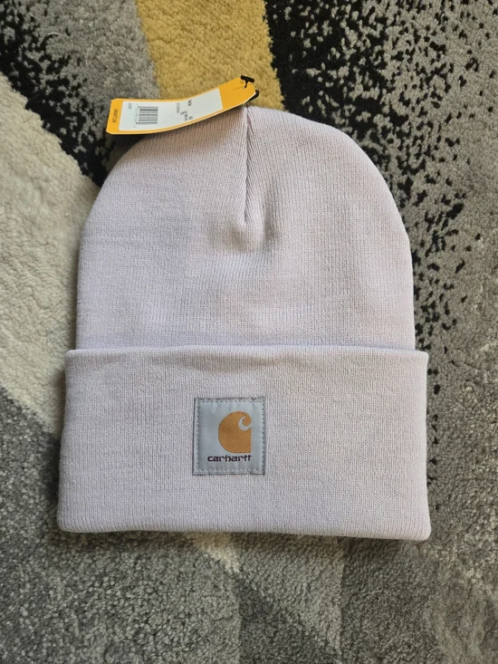 Carhartt Kids Light Pink Knit Cuffed Beanie with Logo Patch