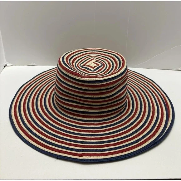 NWT Janie And‎ Jack Girl's Striped Sun Hat 4-5 Years