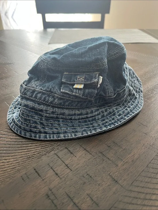 Gymboree Dark Denim Bucket Hat with Pocket Detail