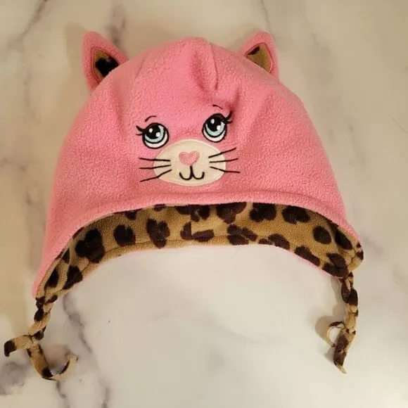 Cute toddler kitty cat cheetah beanie fall winter head accessories