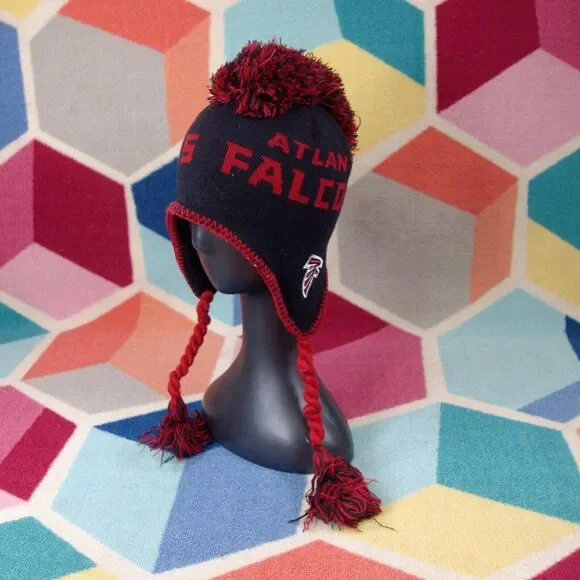 NFL Team Apparel Youth Atlanta Falcons Mohawk‎ Knit Trapper Hat One Size
