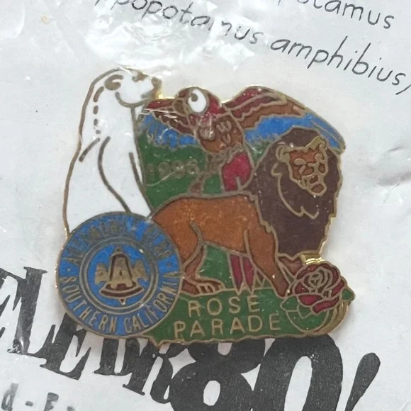 🔮 5/$25 Vintage San‎ Diego Zoo 80th Anniversary Rose Parade Pin