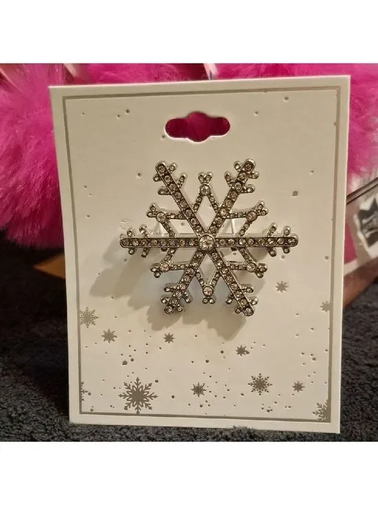 Silver Snowflake Brooch New For The Holidays