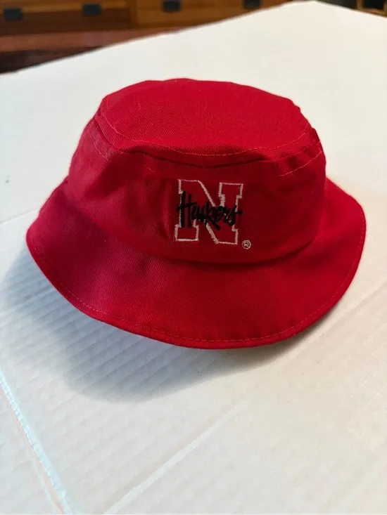 Vtg 90s‎ Nebraska Huskers Toddler Bucket Hat Made in USA Red 18