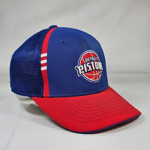 Adidas Detroit Pistons Kids Youth NBA Trucker Hat Blue Red Mesh‎ Cap