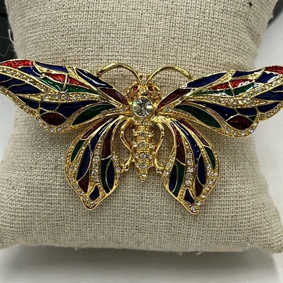 Camrose &‎ Kross Butterfly Swarovski Brooch Jaqueline Kennedy Repro Jewelry 3
