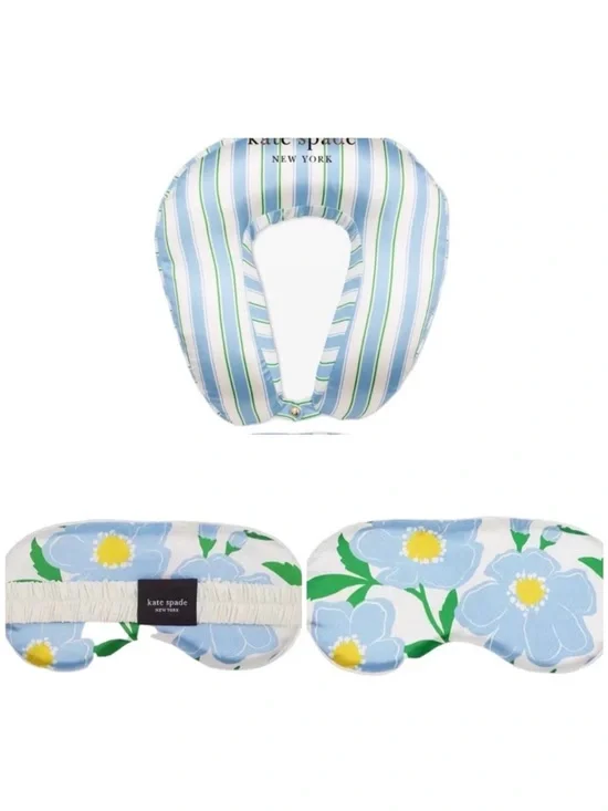 Kate Spade Sunshine Floral Neck Pillow & Eye Mask Set- NWT