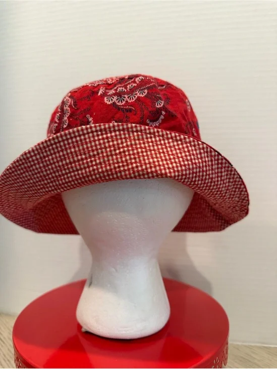 Ralph Lauren Red Bandana Bucket Hat One Size Used