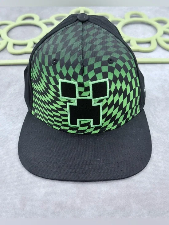 Kids Black & Green Creeper Graphic Snapback Hat