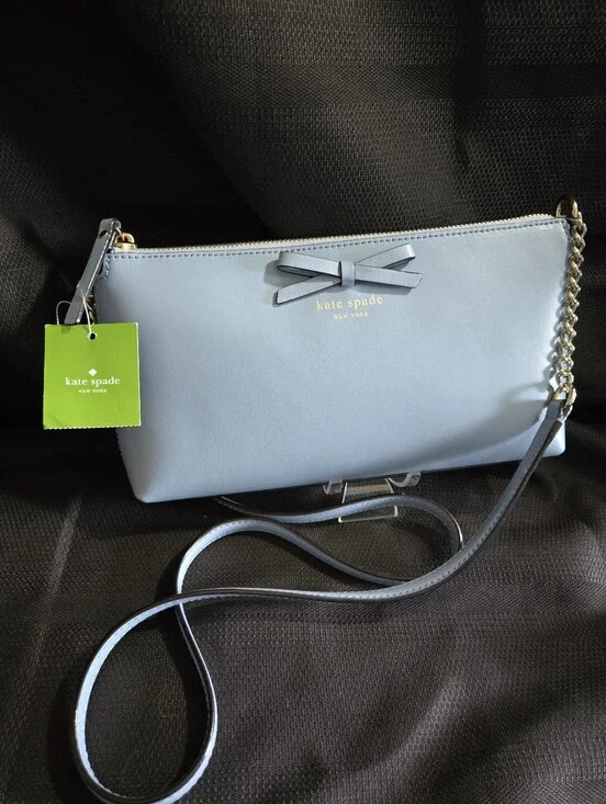 kate spade Sawyer Street Light Blue Bow Crossbody NWT