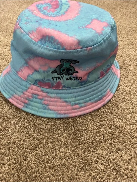 Kids Disney Stitch Stay Weird Tie-Dye Bucket Hat