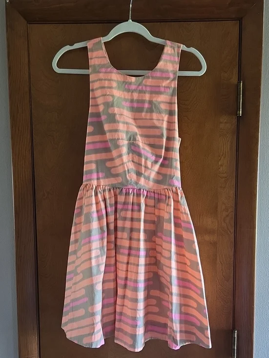 kate spade Pink and Coral Striped Sleeveless Casual Dress