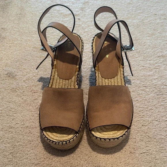 Kate Spade Tan Espadrille Wedge Sandals