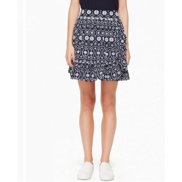 Kate Spade Shore Thing Eyelet Wrap Mini Skirt Size 12