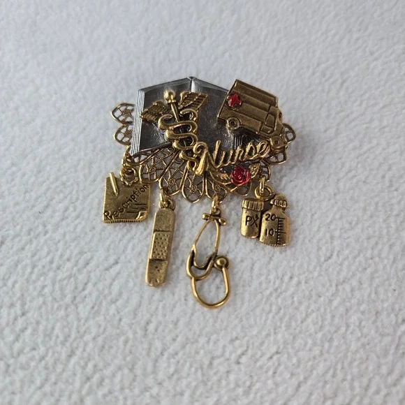 Nurse Hospital Charm‎ Brooch Dangle Charms Caduceus Doctor Medical Gift