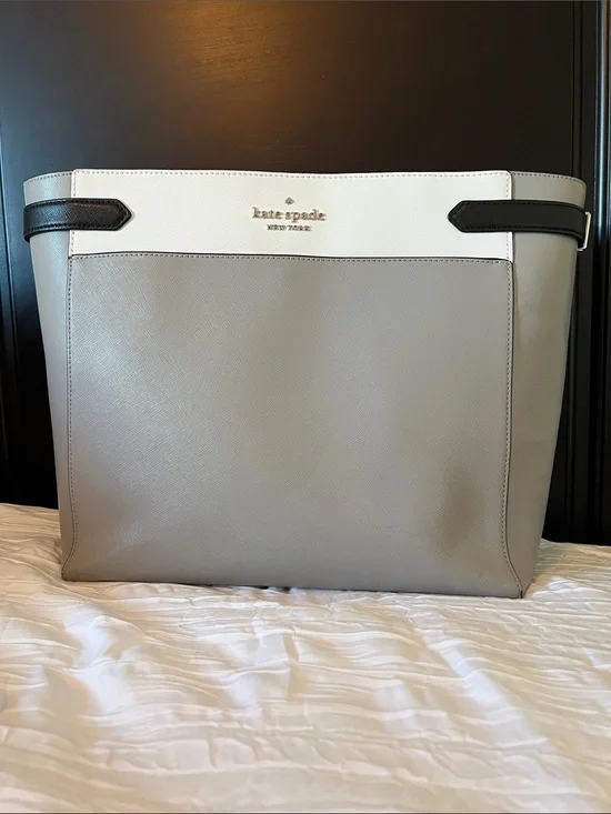 kate spade Two-Tone Gray, White & Black Structured Tote
