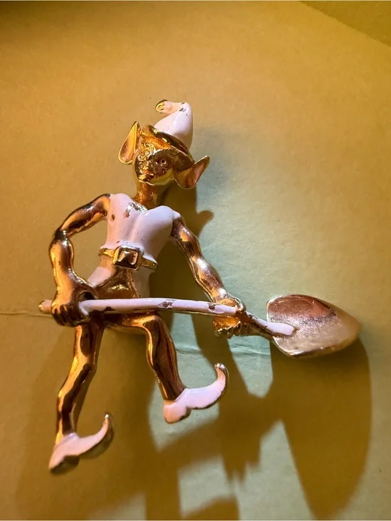 Gold and White Elf Brooch’s - Playful Garden-Themed Pin