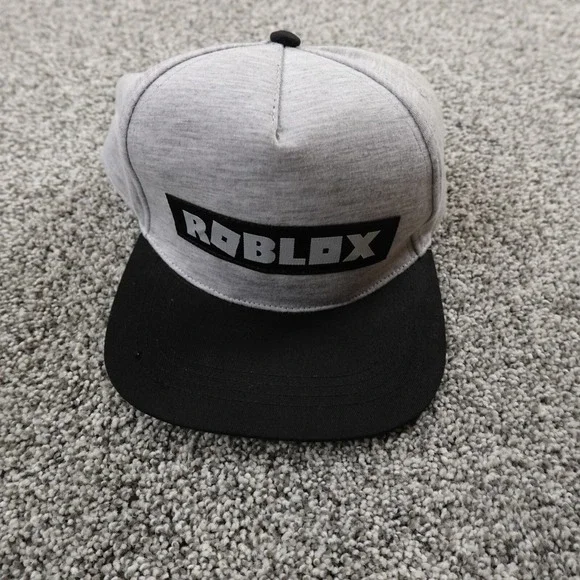 Roblox Hat Boys Gray OSFM Adjustable Snap Back Cap Game Gaming Gamer Youth Child