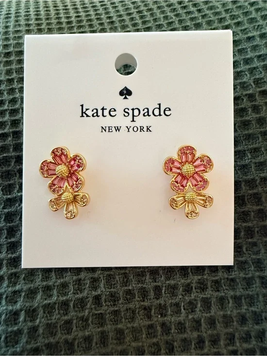 KATE SPADE Fleurette Double Stud Earrings in Gold