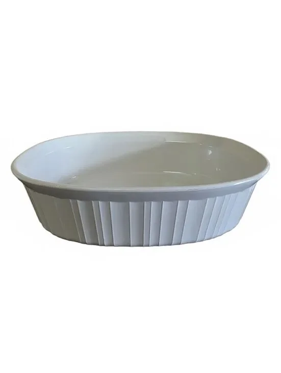Vintage Corning Ware French White F-2-B Oval Casserole Dish