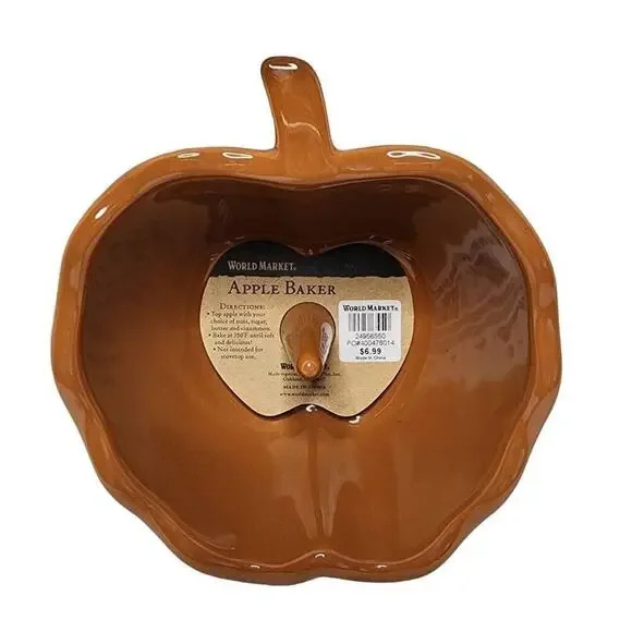 World Market Kitchen Bakeware, Ceramic Stoneware Oven Apple Baker NEW