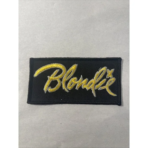 Blondie Rock Band Embroidered‎ Patch Gold & Black Vintage