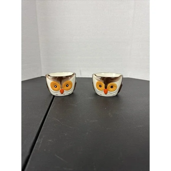 Owl Ceramic Ramekins Set Of‎ 2 Cookware Baking Novelty