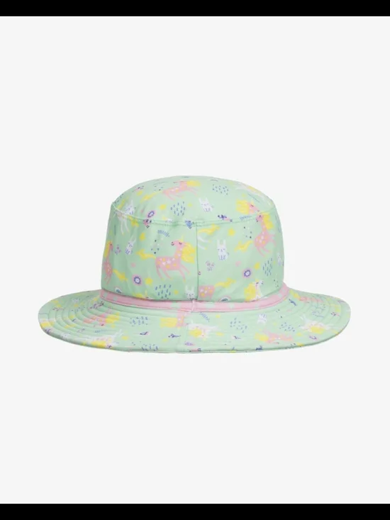 Kids Mint Unicorn Print Sun Hat