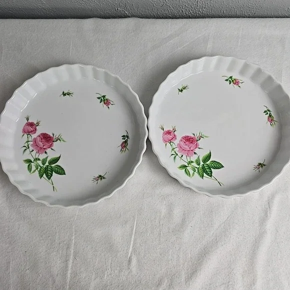 Christineholm Porcelain Floral Pattern Quiche Tart Pie‎ Plate 9.5