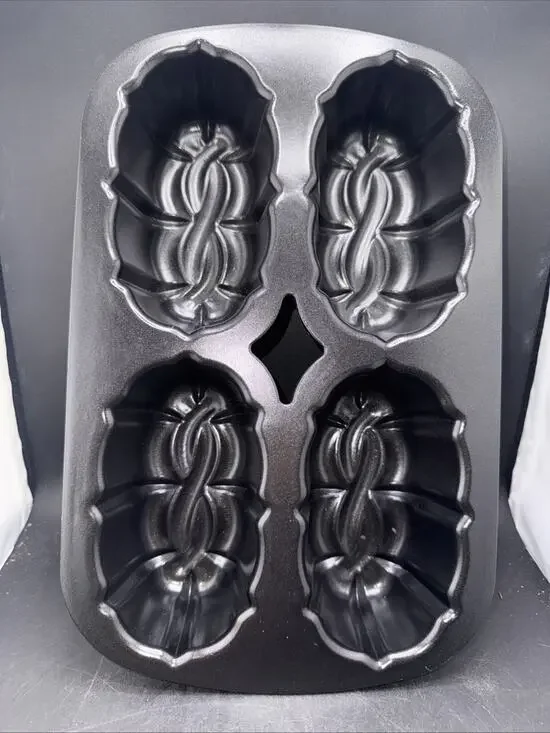 Nordic Ware Celtic Knot Mini Loaf Pan Cast Aluminum Nonstick Made in USA
