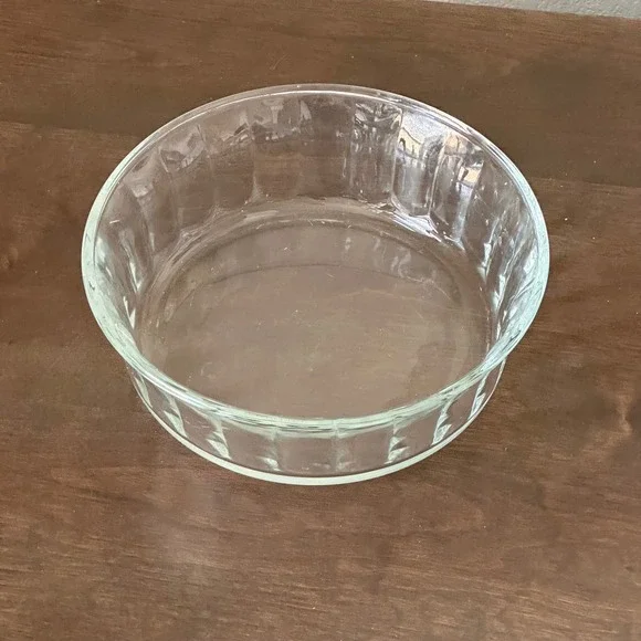 VTG Large Serving Bowl Clear Glass Baking Dish Paneled Sides‎ 7