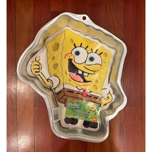 Wilton Cake Pan SpongeBob SquarePants Aluminum Silver Vintage 2002 2105-5130