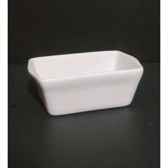 Celebrate It Mini Loaf Pan Butter Dish Plain White Ceramic Bakeware 5.5