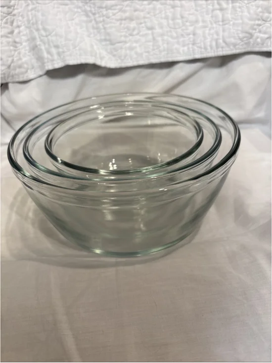 Vintage Anchor Hocking Ovenware Nesting Bowls (1 ,1.5 2.5 Quart) USA (1079)