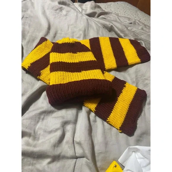 Handmade Unisex Knitted Child's Hat And Scarf Set
