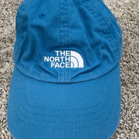 The North Face Youth Horizon Cotton‎ Baseball Cap Hat Blue White Logo Adjustable