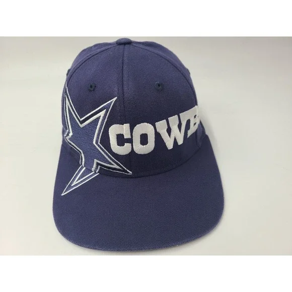 Youth Dallas Cowboys Big Wrap Logo Reebok Flex‎ Fitted Hat Cap NFL Football Blue