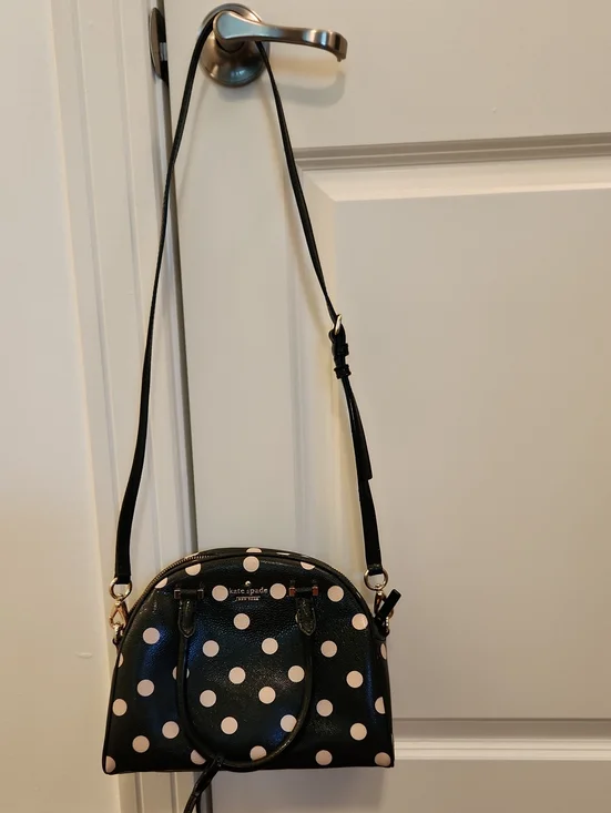 NWOT Kate spade Black and White Polka Dot Crossbody