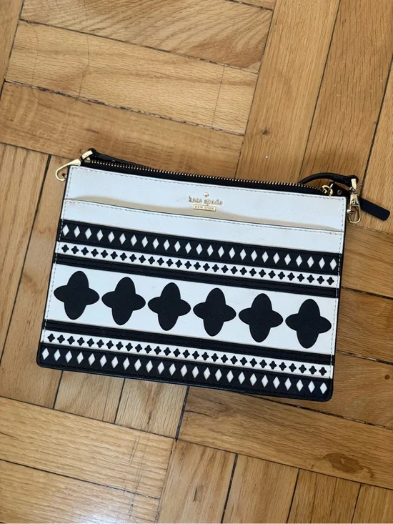 Kate Spade Black and White Patterned Crossbody