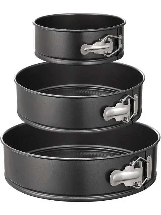 Non-Stick Springform Pan Set - 3 Leakproof Round Cake Pans (6