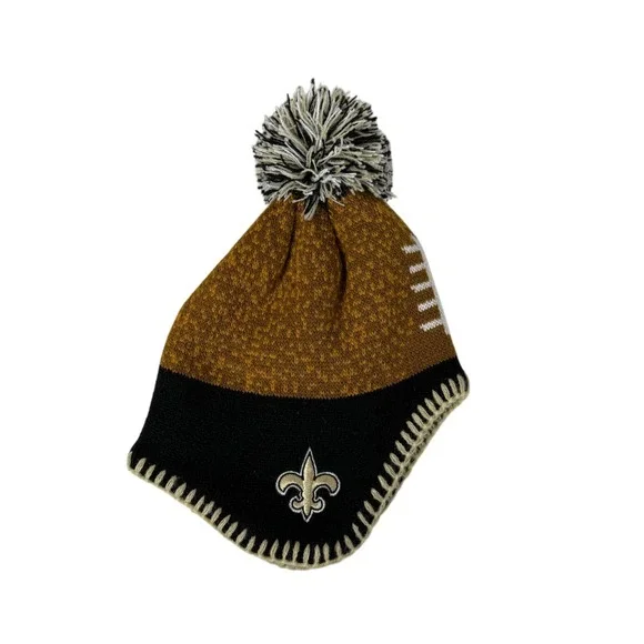 NFL Team Apparel Infant Kids New‎ Orleans Saints Knit Beanie Hat Football NEW
