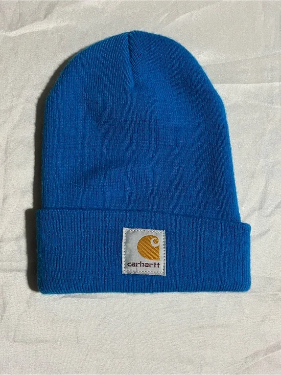 Carhartt Beanie Hat in Royal Blue with Gold Logo Size Infant/Toddler