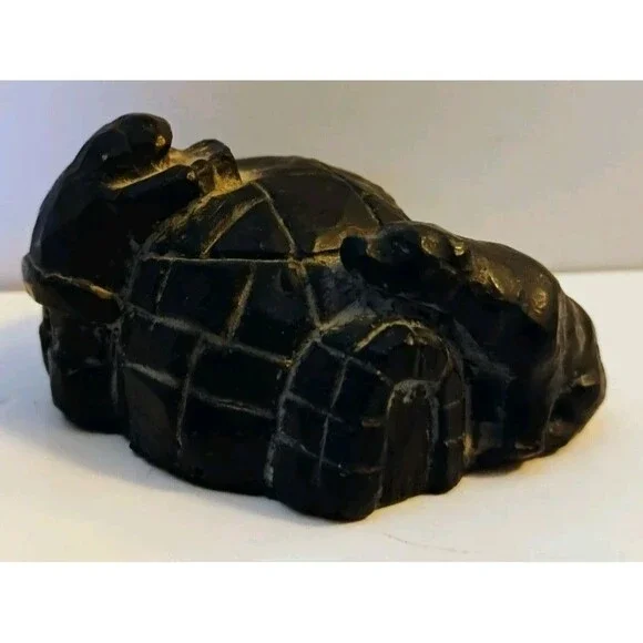 Vintage Created in Alaska Soapstone Igloo Polar Bear Figurine Genuine Souvenir