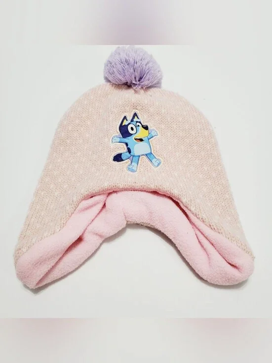 Bluey Girls Winter Beanie Pom Hat Pink OS